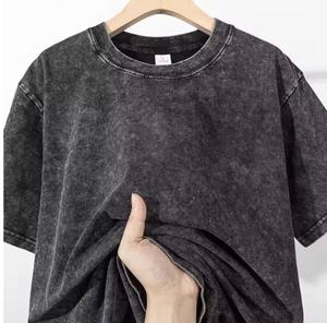 T-shirt en coton uni surdimensionné pour homme, manches courtes, col rond, décontracté, jersey tricoté lavé - Product Image 4