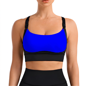 Soutien-gorge de sport pour femme à maintien élevé, gris, bretelles noires, pour yoga et entraînement, confortable et respirant, haut de sport - Product Image 2