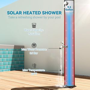 Douche solaire extérieure de 2,1 m de long, capacité de 34,5 L, idéale pour la cour, le bord de piscine, la plage ou le spa - Product Image 3