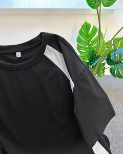 Men's Black White Short Sleeve O-Neck Regular Fit Casual T-Shirt 100% Cotton Breathable 180g Solid Color - Product Image 4