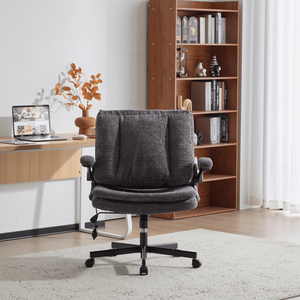 Silla de Oficina con Patas Cruzadas, Soporte Lumbar Dinámico con Airbag, Respaldo Abatible y Brazos Abatibles, Asiento Ancho - Product Image 1