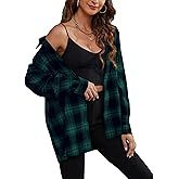 Camisa de Franela a Cuadros Extra Grande para Mujer, Camisa de Franela Suave con Botones, Camisa de Franela a Cuadros de Manga Larga - Product Image 5