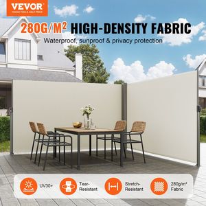 Tenda Laterale Retrattile in Alluminio per Esterni 63 x 236, Schermo Privacy in Poliestere 280g Impermeabile, Protezione Solare UV 30+ per Patio - Product Image 2