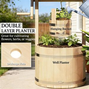 Vaso dei Desideri in Legno Naturale, Bellissima Collezione di Fioriere e Vasi per Piante - Product Image 3