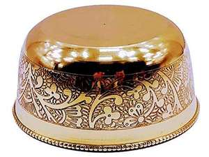 Bol en laiton pur gravé de motifs floraux pour Pooja Prasad, grand bol en laiton pour servir les desserts, idéal pour le Mandir, la maison et la cuisine, un objet traditionnel. - Product Image 3