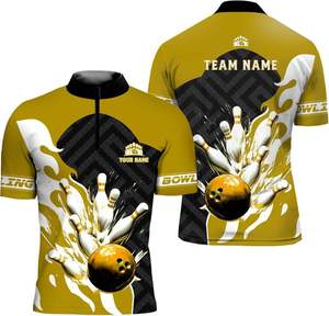 เสื้อโปโลชายแบบติดกระดุม คอปก สำหรับเล่นโบว์ลิ่ง พิมพ์ลายแบบซับลิเมชั่นคุณภาพพรีเมียม ผ้าระบายอากาศได้ดี 100% โพลีเอสเตอร์ - Product Image 2