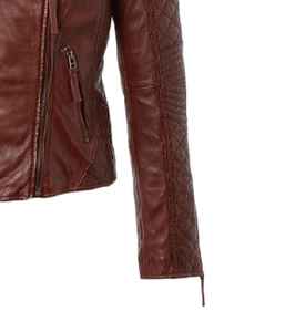 Custom Women Genuine Leather Biker Jacket Breathable Winter OEM ODM Custom Logo Embroidery Private Label Manufacturer - Product Image 4