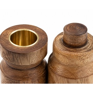 Ensemble de porte-bougies empilables en bois de manguier, vente en gros |   Fabriqué à la main en Inde - Product Image 2