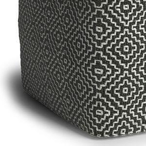 Briella Square Woven Indoor/Outdoor <b>Pouf</b> in Grey/White Stylish and Comfortable - Product Image 2