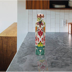 Botella de Cobre Puro con Base Blanca y Diseño Único con Estampado Natural, Compre Directamente del Proveedor a Precio de Mayoreo - Product Image 2