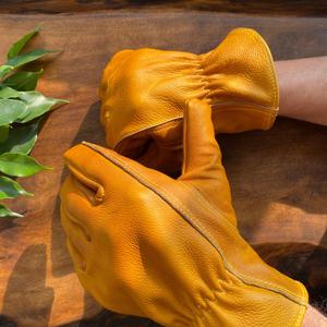 Guantes de Soldadura de Cuero Personalizados a Precio de Fábrica, Piel de Vacuno Dividida, Resistentes al Calor, Largos, de Seguridad, para Trabajo, Bolsas y Estuches LWG-0006 - Product Image 2