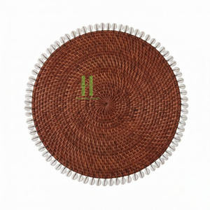 <b>Low</b> Price Wicker Rattan Round Plate Charger Placemats Rustic <b>Table</b> Decoration Handwoven by Skilled Artisans Rattan 2026 - Product Image 4