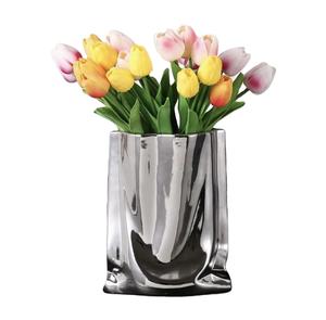 แจกันโลหะสีทองทำด้วยมือสั่งทำได้งานปาร์ตี้งานแต่งงานงานตกแต่งบ้าน - Product Image 1