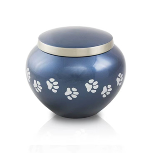 Urnes funéraires en métal en gros, faites à la main en laiton et aluminium, pour cendres de chien et de chat, avec empreinte de patte gravée sur mesure, fournitures funéraires - Product Image 1