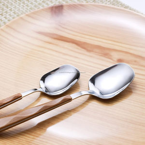 Juego de cubiertos de acero inoxidable y madera más vendido, fiesta en casa, comedor - Product Image 2