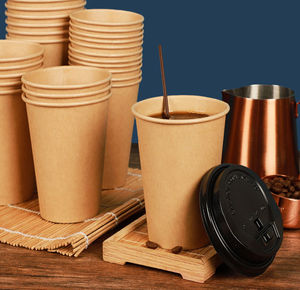 Custom Logo Double Wall Kraft Paper <b>Cups</b> 8oz to 20oz <b>Disposable</b> Drink <b>Cups</b> with Lids for Coffee Milk Tea and Ice Cream - Product Image 6
