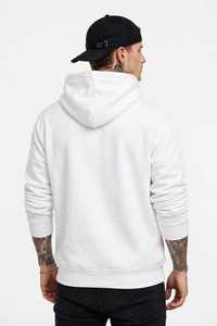 Men's <b>White</b> Hooded Pullover <b>Sweatshirt</b> 100% Cotton French Terry Regular Sleeve Solid Color Autumn Wear - Product Image 6