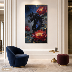 Peinture miroir chevaux au galop marque HALO, peinte à la main, impressionnisme, décoration murale, du Vietnam - Meilleures ventes - Product Image 5