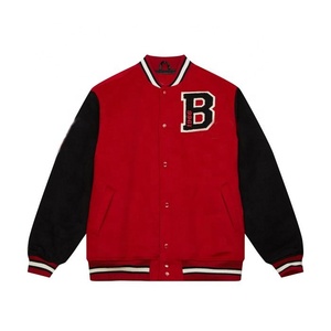 OEM personalizado de los hombres de invierno transpirable de talla grande de lana de peso pesado Varsity chaqueta de diseño cómodo con el logotipo frontal de ajuste de gran tamaño - Product Image 1