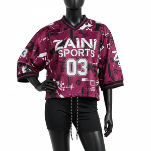 Camiseta de Fútbol para Mujer, Ligera, 180 GSM, Tejido de Malla de Poliéster Suave, Impresión Completa, Logotipo Personalizado, Camiseta de Fútbol de Algodón para Mujer - Product Image 6