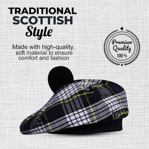 Bonnet écossais traditionnel Tam o' Shanter avec pompon, bonnet en laine, tenue de clan, tartan Gordon, vente en gros sur mesure - Product Image 4