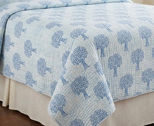 Traditional Cotton Quilt With Tree Print Handmade All Season Reversible <b>Bedding</b> 60x90 Inches - Product Image 4
