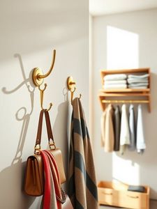Antique Brass Wall Hooks Heavy Duty <b>Robe</b> Holder For Home Decor Stylish Multipurpose Hanging Solution Modern - Product Image 1