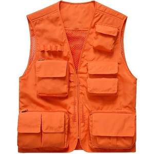 Chaleco de seguridad reflectante de alta calidad al por mayor con múltiples bolsillos para trabajadores de la construcción, chaleco de trabajo para hombres, con 5 compartimentos dimensionales - Product Image 6