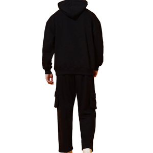Conjunto de Sudadera con Capucha y Pantalones Cargo con Estampado de Estrellas Negras para Hombre, Ropa Deportiva Informal de Invierno para Calle, Gimnasio y Ocio - Product Image 2