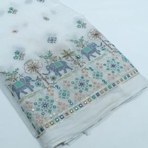 Luxury Floral Embroidered <b>Sequin</b> Lace Fabric Heavyweight Wedding Gown Textile Premium Fashion Apparel Material - Product Image 2