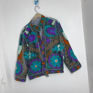 เสื้อแจ็คเก็ตผ้ากำมะหยี่สไตล์โบฮีเมียนปักลายซูซานี งานปักมือ แบบกลับด้านได้ ลายดอกไม้ สีสันสดใส สไตล์วินเทจ สำหรับฤดูใบไม้ร่วง/ฤดูหนาว - Product Image 2
