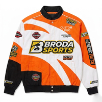 Veste de course automobile personnalisée haut de gamme entièrement brodée pour homme, en coton, style bomber pour moto, service OEM ODM haut de gamme