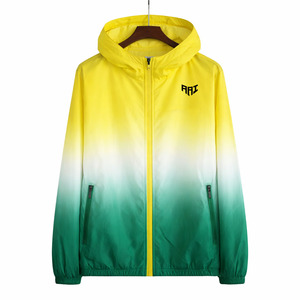 Chaqueta Cortavientos con Capucha para Hombre, Degradado, Ligera, Impermeable, para Exteriores, Logotipo Personalizado, Proveedor Mayorista OEM - Product Image 2