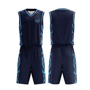 Uniforme de Baloncesto Transpirable Ekin Impex, Sin Mangas, Cuello en V, Absorbe la Humedad, Unisex para Adultos, Uniforme Personalizado con Impresión Sublimada, Azul - Product Image 1