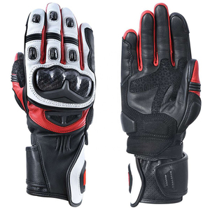 Gants de moto en cuir légers de haute qualité, antidérapants, à doigts entiers, pour la course, coupe-vent, séchage rapide - Product Image 1
