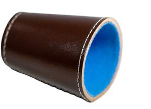 Conception OEM, vente en gros, haute qualité, gobelet à dés moulé sur mesure en cuir véritable 100% fait main, ceintures en velours bleu doux - Product Image 2