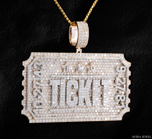 Pendentif Hip Hop Homme Femme en Argent Sterling 925 Massif Plaqué Or Jaune avec Diamant Moissanite Véritable, Breloque Tendance Certifiée GRA - Product Image 3