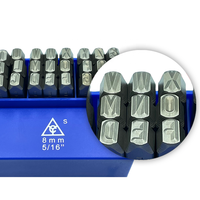 Jeu de poinçons à lettres allemandes 8 mm A-Z 27 pièces DIN 1451 Cr-V 6150 HRC 58-62 Tige courte Fabricant OEM Vente directe usine OEM/ODM Taïwan