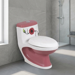 Inodoro de una pieza con diseño de tanque bajo, sifónico, de cerámica, montado en el suelo, para baño comercial moderno. - Product Image 3