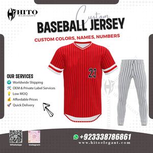 ชุดเครื่องแบบเบสบอลมืออาชีพชุดระบายอากาศชุดทีมสีตัดกันวัสดุป้องกันรังสียูวีเป็นมิตรกับสิ่งแวดล้อม - Product Image 2