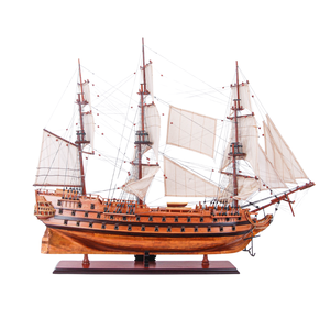 Maqueta de Barco Pintada a Mano de Estilo Antiguo, con Fondo de Cobre y Fibra de Vidrio, Decoración Náutica - Product Image 2