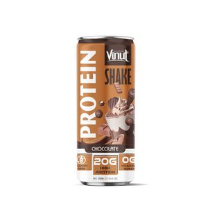 Café Helado con Chocolate VINUT de 11.16 oz (20 g de Proteína, Sin Gluten, Sin Azúcar, Café Negro) OEM/ODM, Etiqueta Privada, Muestra Gratuita - Product Image 1