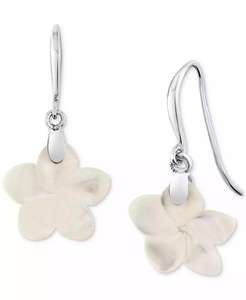 Pendientes colgantes de flor de nácar (15mm) en plata de ley | Macy's - Product Image 1