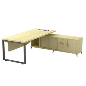 Modern Executive <b>Desk</b> Wood Office Furniture Contemporary Design Storage <b>Cabinet</b> Home Office Freestanding - Product Image 3