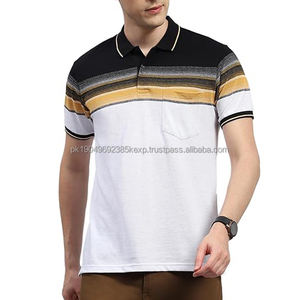Men's <b>Half</b> Sleeve for Polo <b>Shirt</b> with <b>Button</b> Decoration Regular Fit T-<b>Shirt</b> with Striped Design DDP Shipping - Product Image 1
