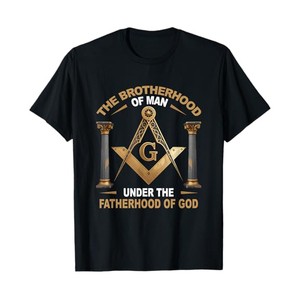 T-shirts maçonniques pour hommes, motif tablier maçonnique, compas et anneau, imprimé sur la poitrine gauche, sans étiquette, en mélange de coton doux - Product Image 6