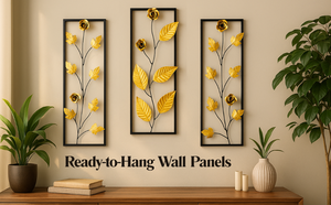 Modern Metal <b>Wall</b> Hanging Floral Leaf Decorative <b>Wall</b> <b>Panels</b> Ready to Hang for Living Room Office - Product Image 5