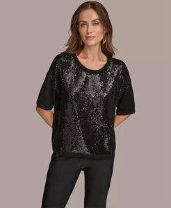 Maglione con paillettes a maniche corte da Donna | Donna Karan New York - Product Image 1
