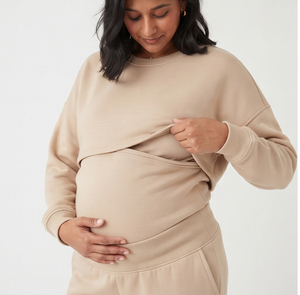 Conjunto Deportivo de Algodón para Mujer, Sudadera Holgada de Manga Larga con Hombros Caídos y Pantalones Deportivos para Embarazadas, Conjunto Deportivo de Felpa - Product Image 4