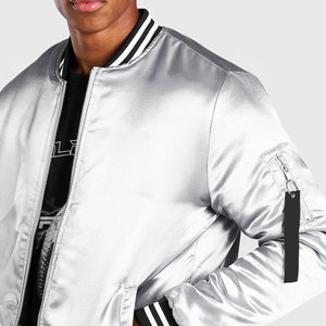 Chaqueta Bomber Varsity de Satén con Cuello Tejido Estilo Béisbol, Moda Urbana al por Mayor, Corte y Confección de Alta Calidad a Precio Económico - Product Image 2